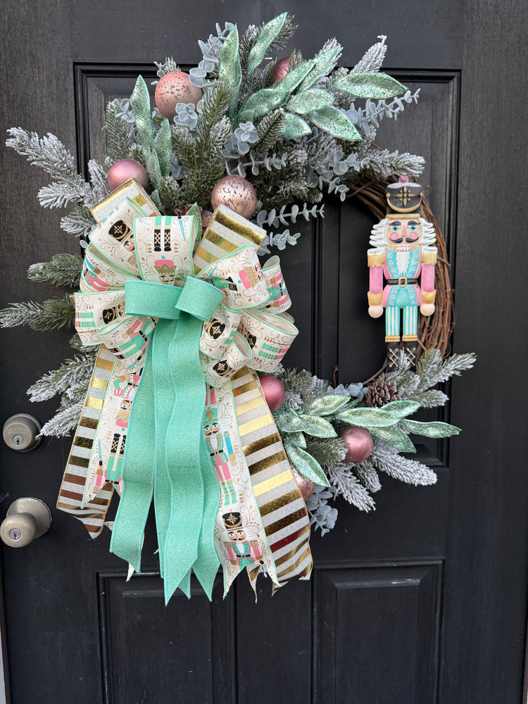 Pastel Nutcracker Christmas Wreath for Winter