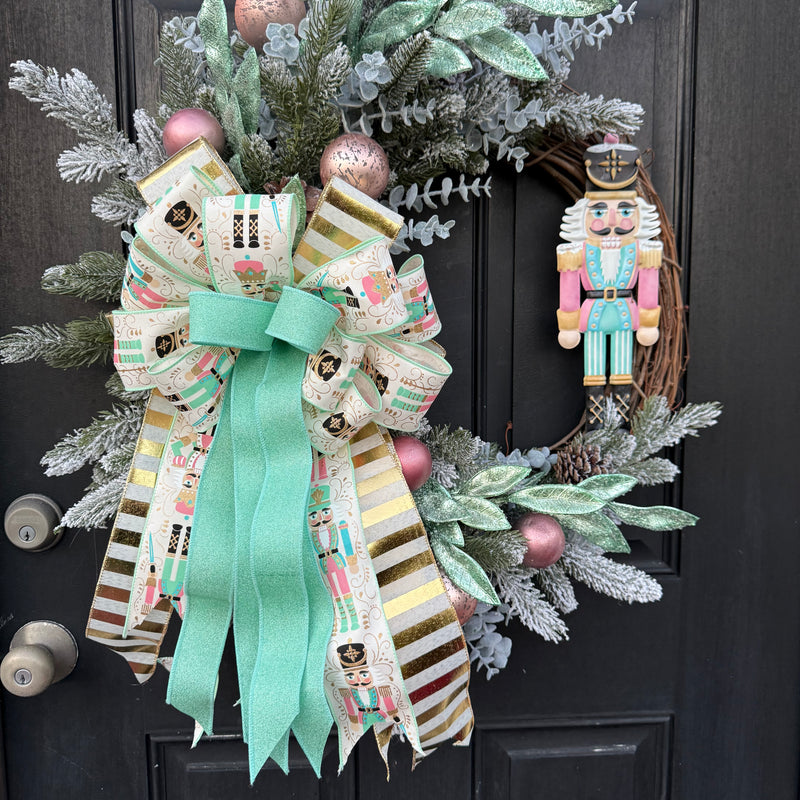 Pastel Nutcracker Christmas Wreath for Winter