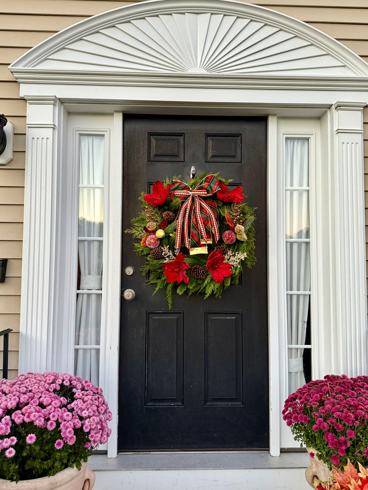 Vintage Style Pine Wreath w Sugared Fruit for Winter