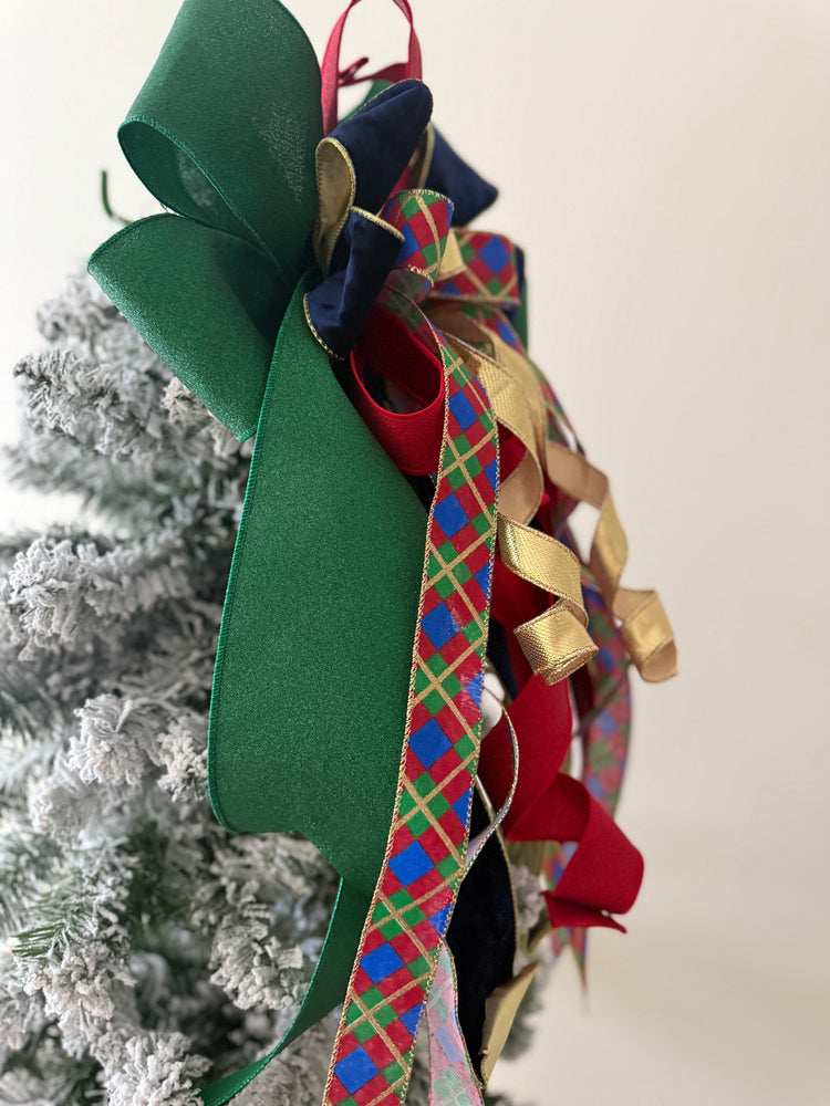Nutcracker  Harlequin Christmas Tree Topper Bow