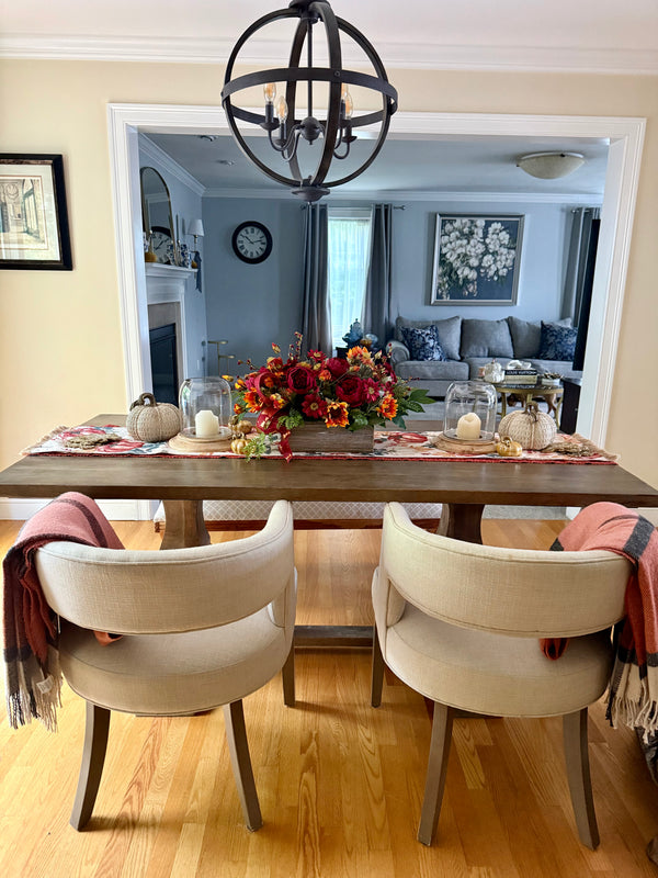 Elegant Burgundy Peony and Sunflower Centerpiece for Fall