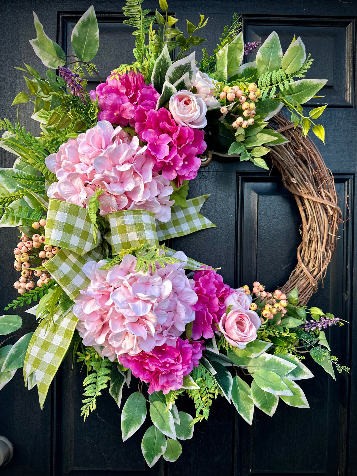 Vibrant Pink Hydrangea Wreath for Spring Enchanted Vines