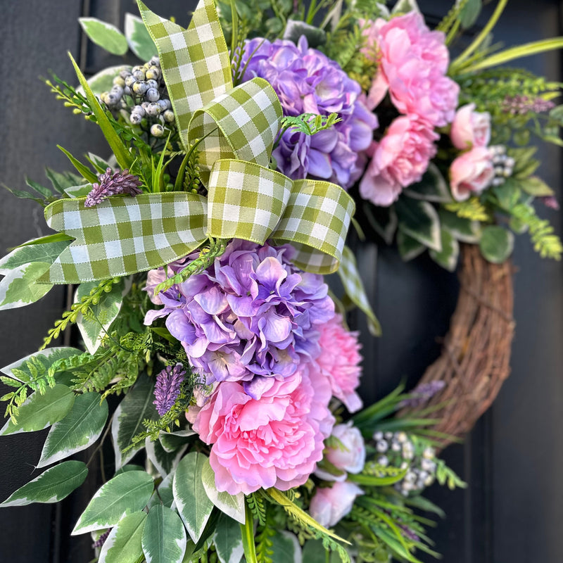 Lavender Hydrangea Wreath for Easter and Spring
