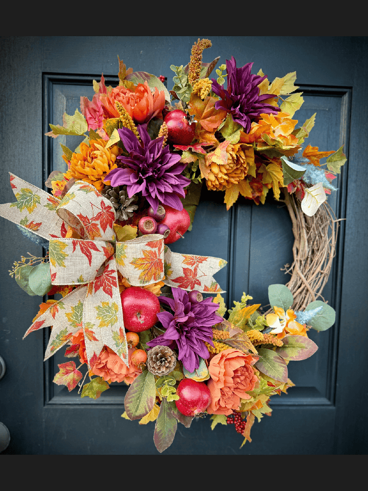 Fall Harvest Wreath with Faux Fruits