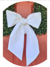 White Linen Wreath Sash