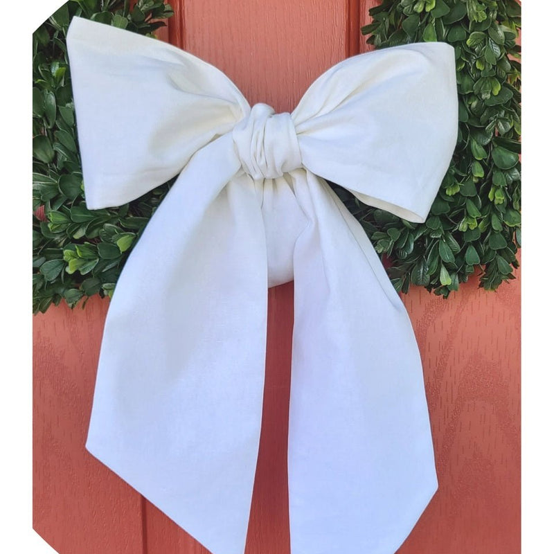White Linen Wreath Sash
