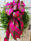 Luxe Designer Plaid Magenta Wreath Bow *Bow Only
