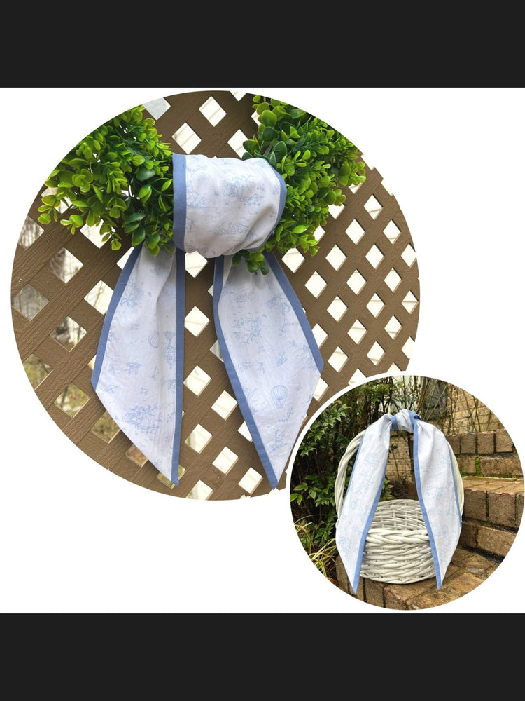 Light Blue Toile Sash