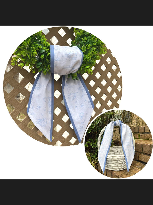 Light Blue Toile Sash