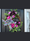 Vibrant Wreath for Spring w/ Deaigner Ribbon