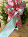 Designer Spring Plaid for Easter Spring Wreath Bow *Bow Only