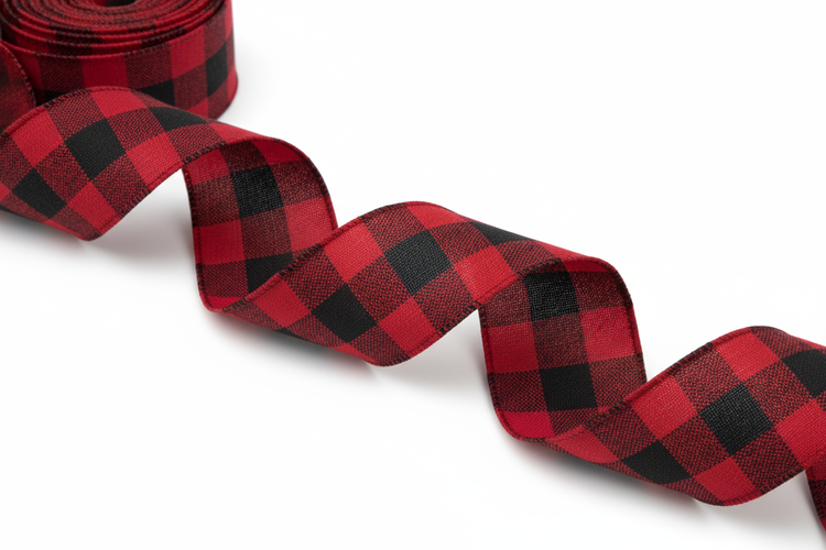red and black buffalo chek ribbon