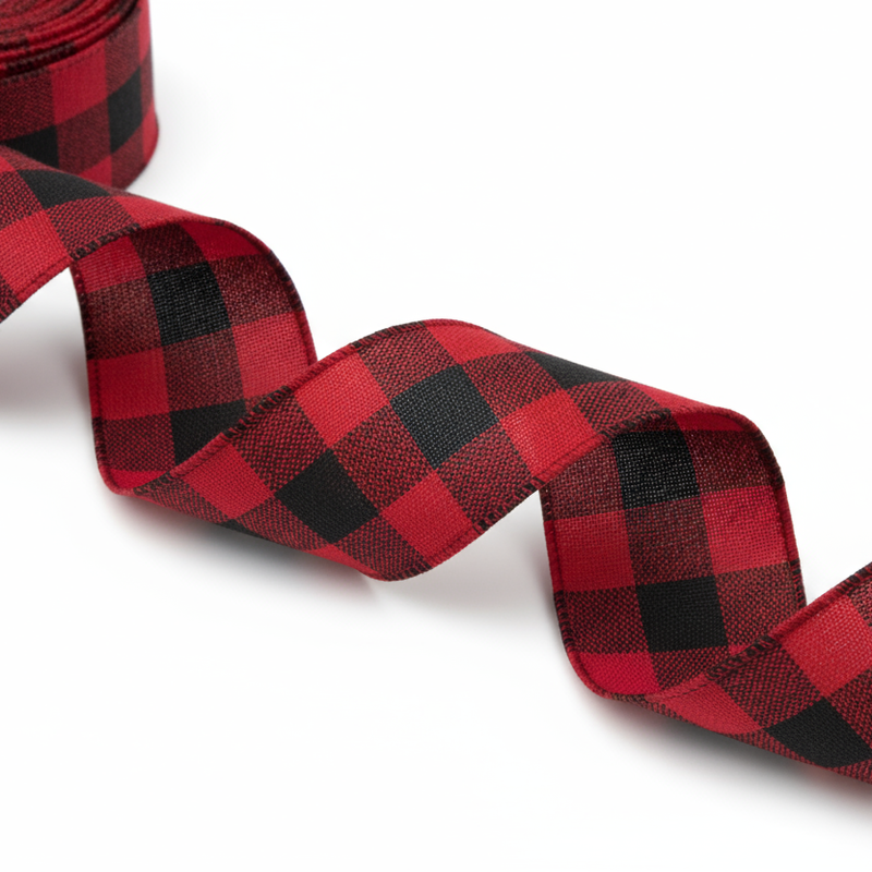 red and black buffalo chek ribbon