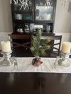 Mini Christmas Tree with Animal Print Wrap, Black Velvet Bow and Rustic Golden Bell
