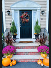 Autumn Harvest Wreath with Pumpkins and Peonies