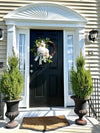 Spring Hydrangea Wreath with Buffalo Check bow